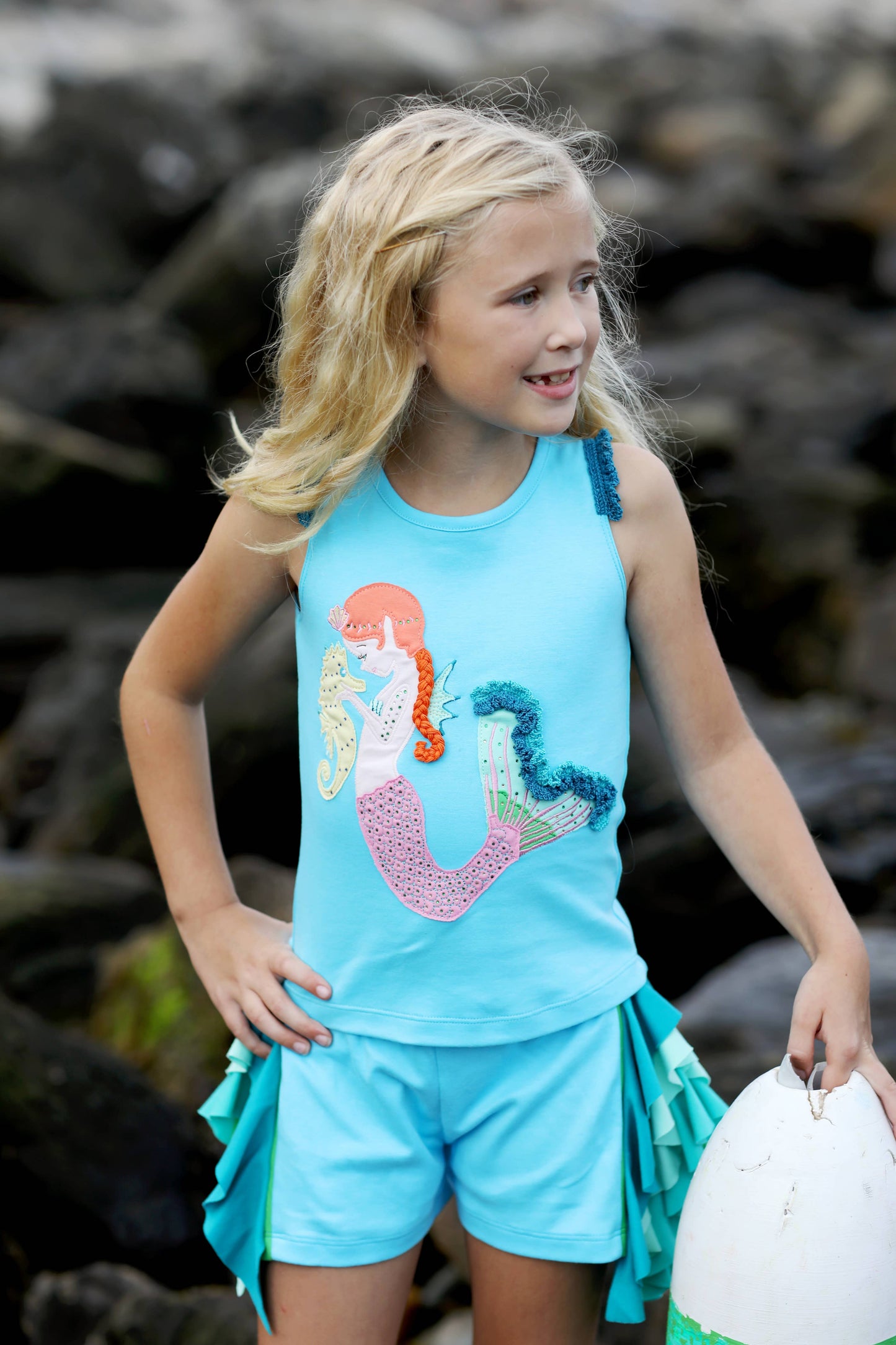 Lemon Loves Lime Boutique - GIRL-Mermaid & Seahorse Tank: 4YR