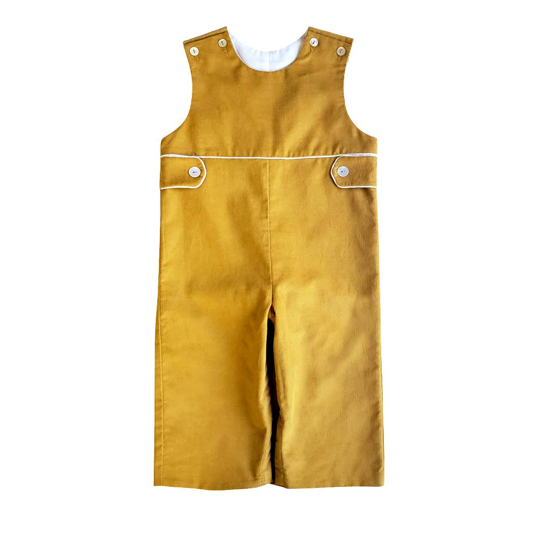 Marco and Lizzy - Celine and Lucas -Fall Mustard Colored Corduroy Boy Overalls: 2T