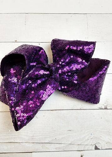 Sequin Texas Size Hair Bows: Red