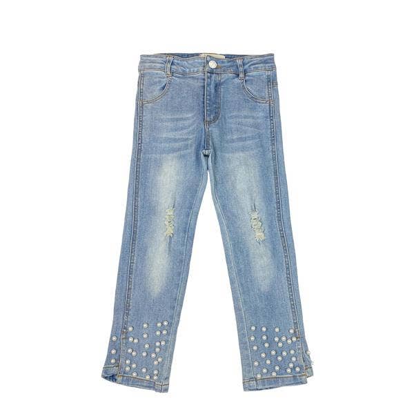 Pearl Ankle Trim Straight Leg Jeans