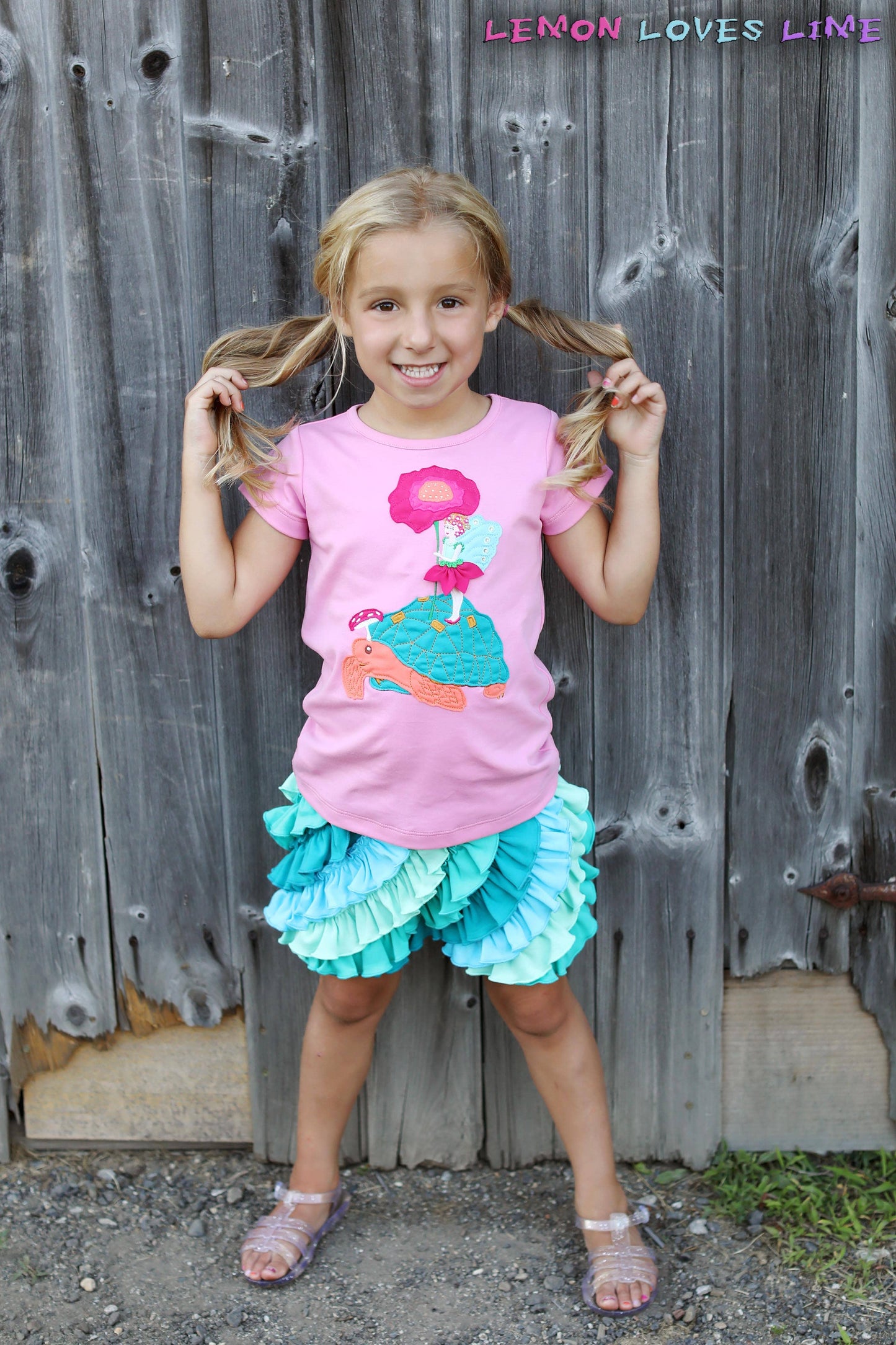 Lemon Loves Lime Boutique - GIRL-Ruffle Skort-Seaweed: 4YR