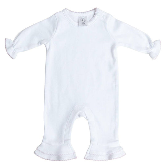 SK Blanks - Ruffle Romper: White / 6-12M