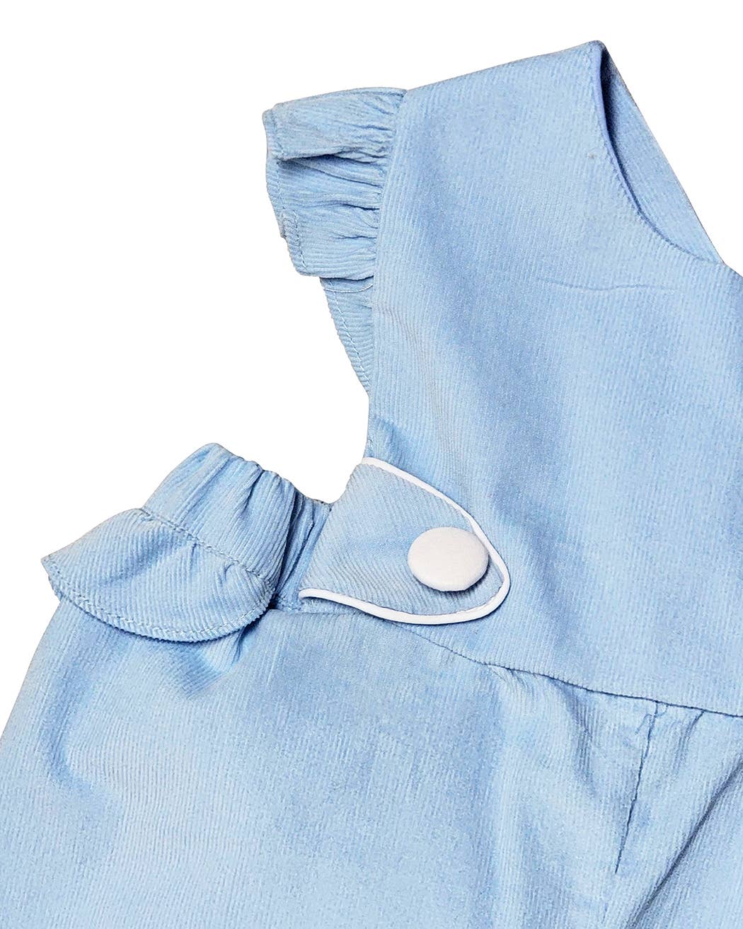 Marco and Lizzy - Girl's Blue Corduroy Romper: 12M