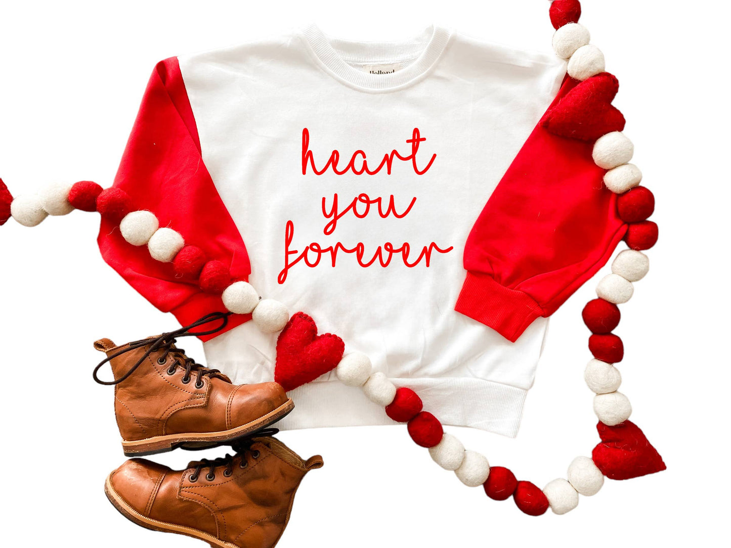 Heart You Forever Sweatshirt: Pink/ Red