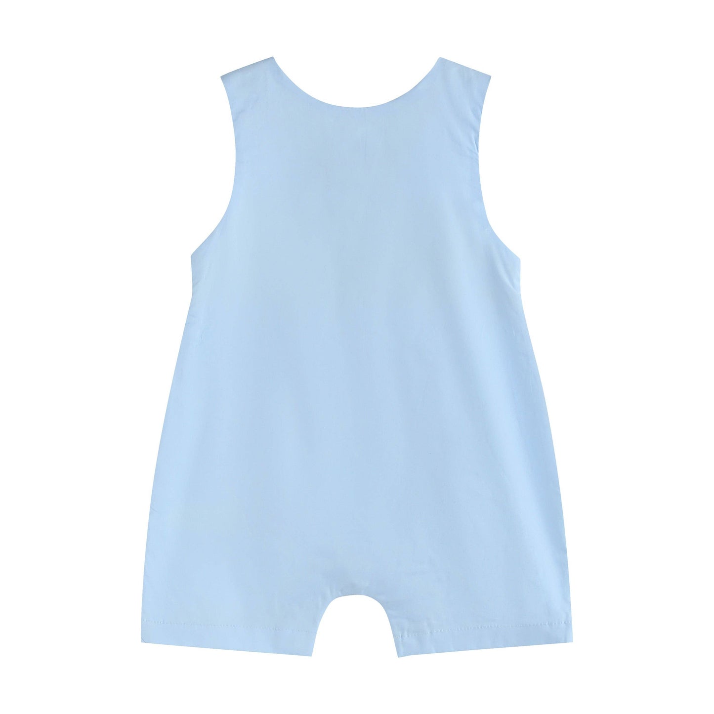 Lil Cactus - Light Blue Easter Smocked Shortalls: 3-6M