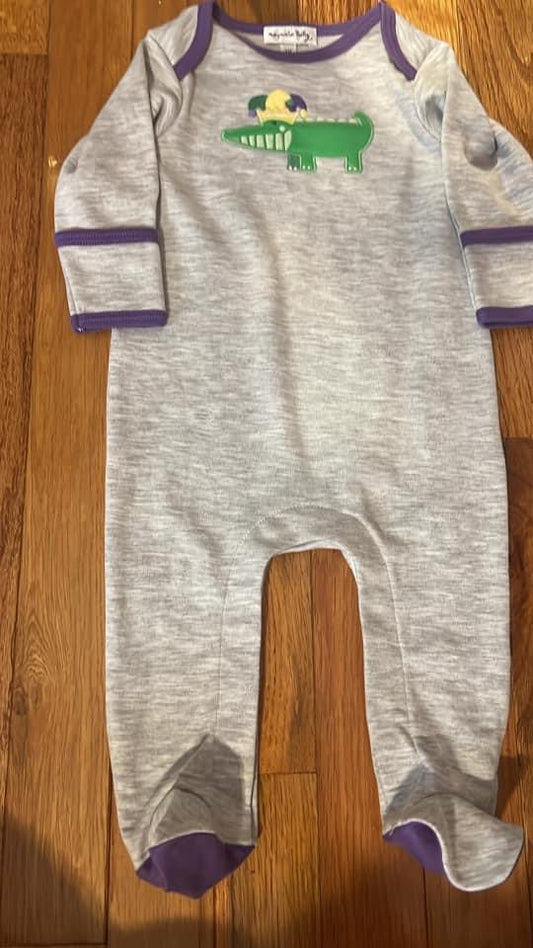 Mardi Gras Footed Romper