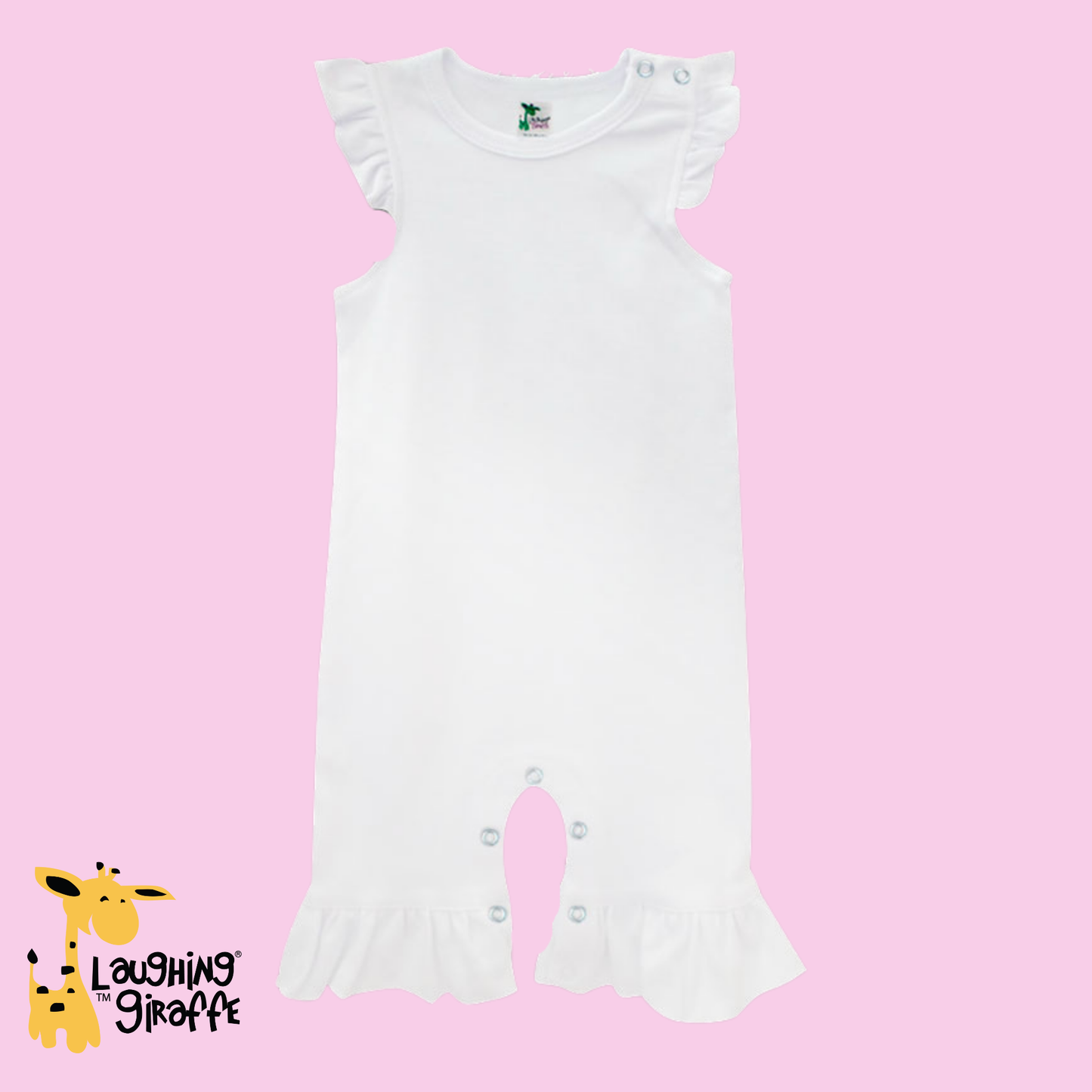 Laughing Giraffe - Baby Flutter Ruffle Sleeve Romper Polyester Open Sizing: 3-6 months