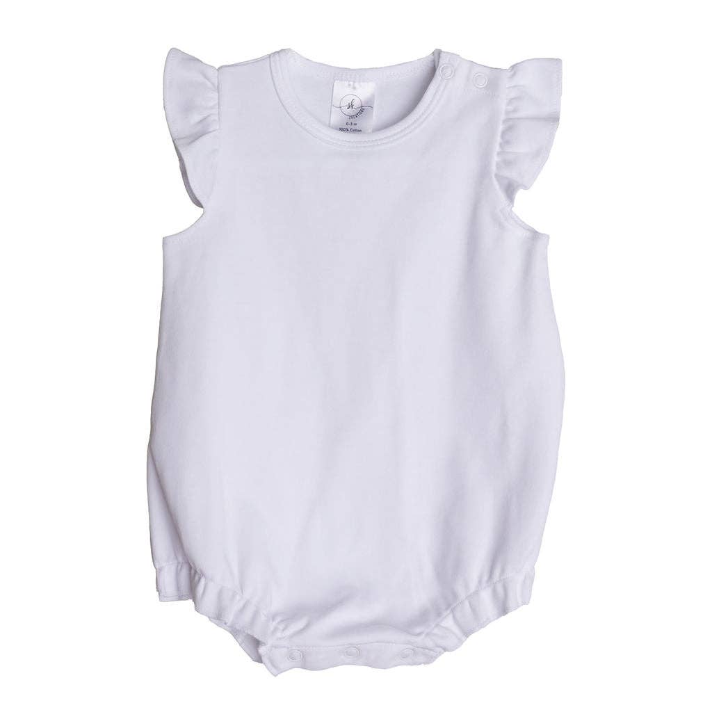 SK Blanks - Flutter Sleeve Bubble: White / 2T