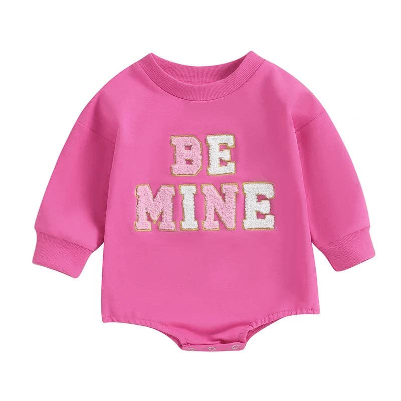 Sparkledots - Valentine's Day - Infant Onesie Romper - Be Mine (Chenille Letters): Pink / 6M