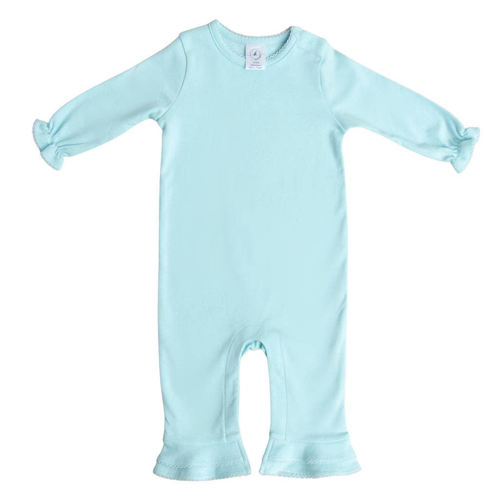 SK Blanks - Ruffle Romper: Mint / 3-6M