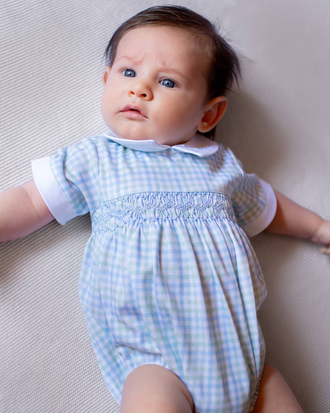 Baby Boy's "Christina & Cameron" Hand Smocked Romper