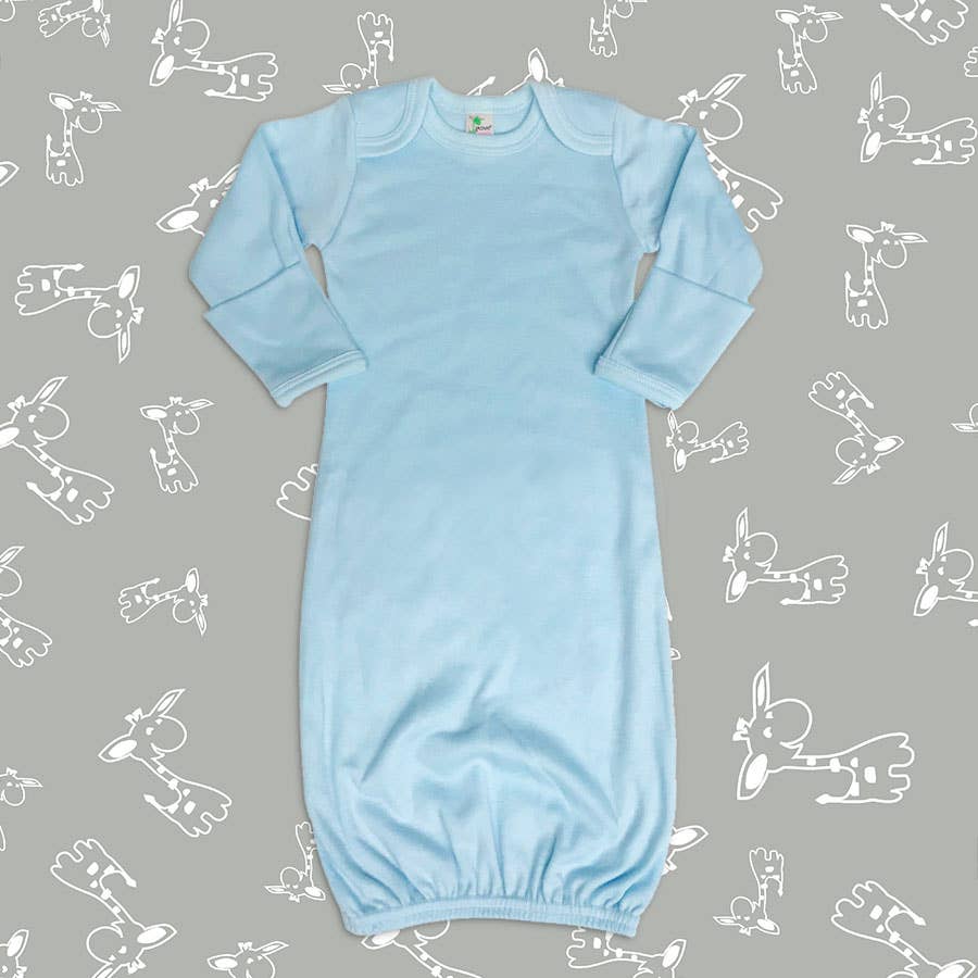 Laughing Giraffe - Baby Sleeping Gown  Fold Over Mittens | Open Sizing: Mint Green / 0-3 months