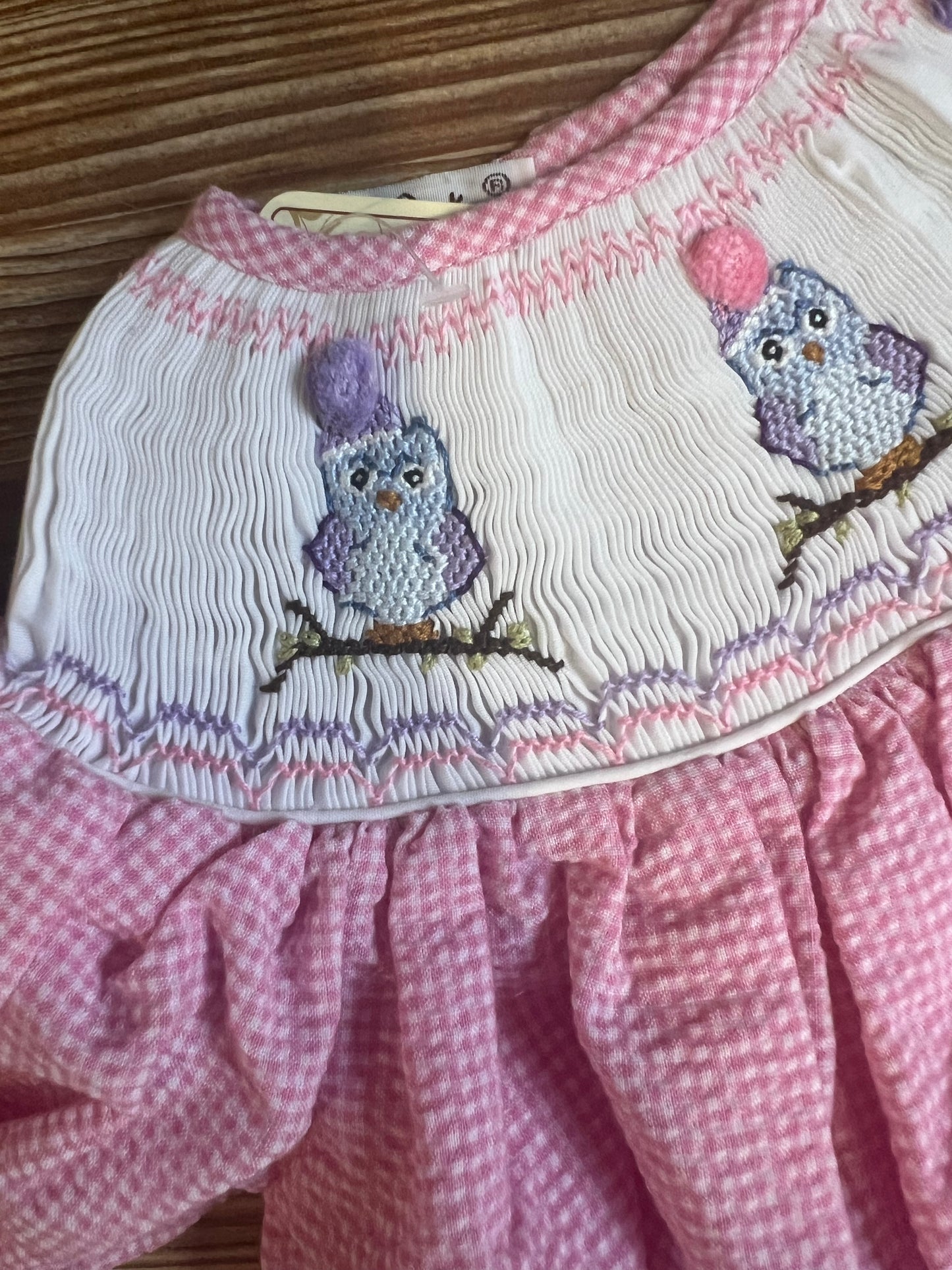 Classy Couture Smocked Owl Long Bubble