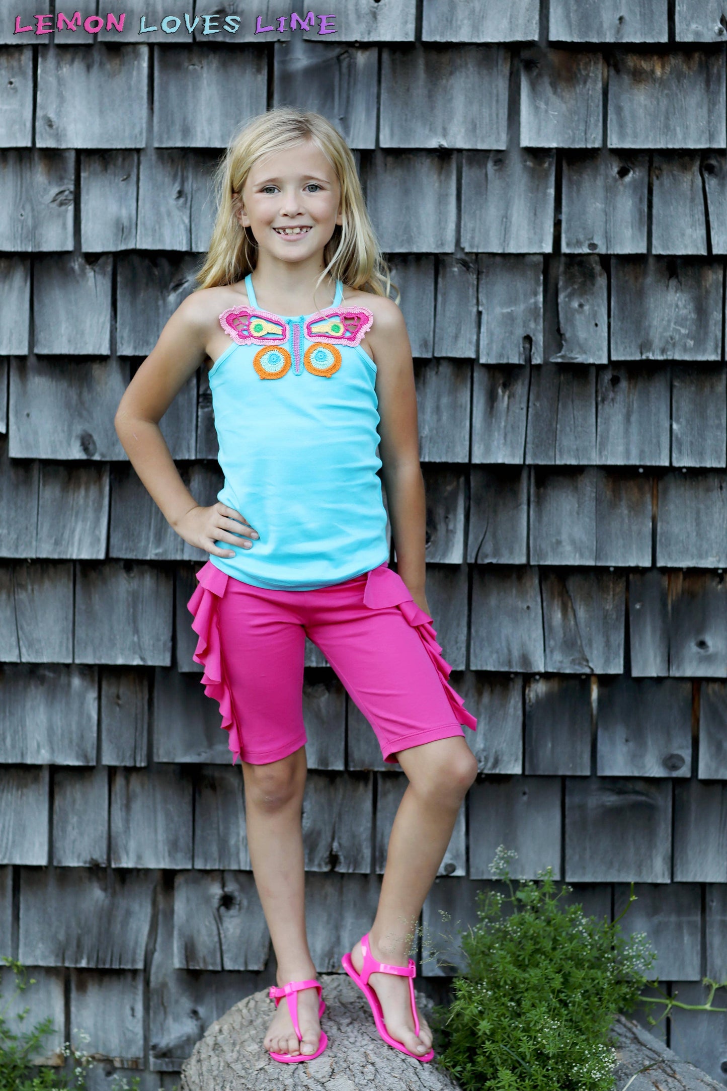 Lemon Loves Lime Boutique - GIRL-Crochet Butterfly Tank: 10YR