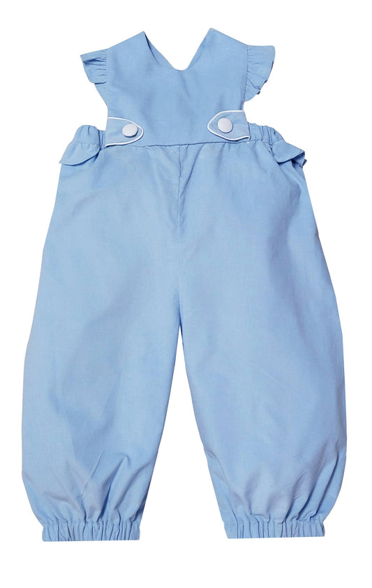 Marco and Lizzy - Girl's Blue Corduroy Romper: 12M