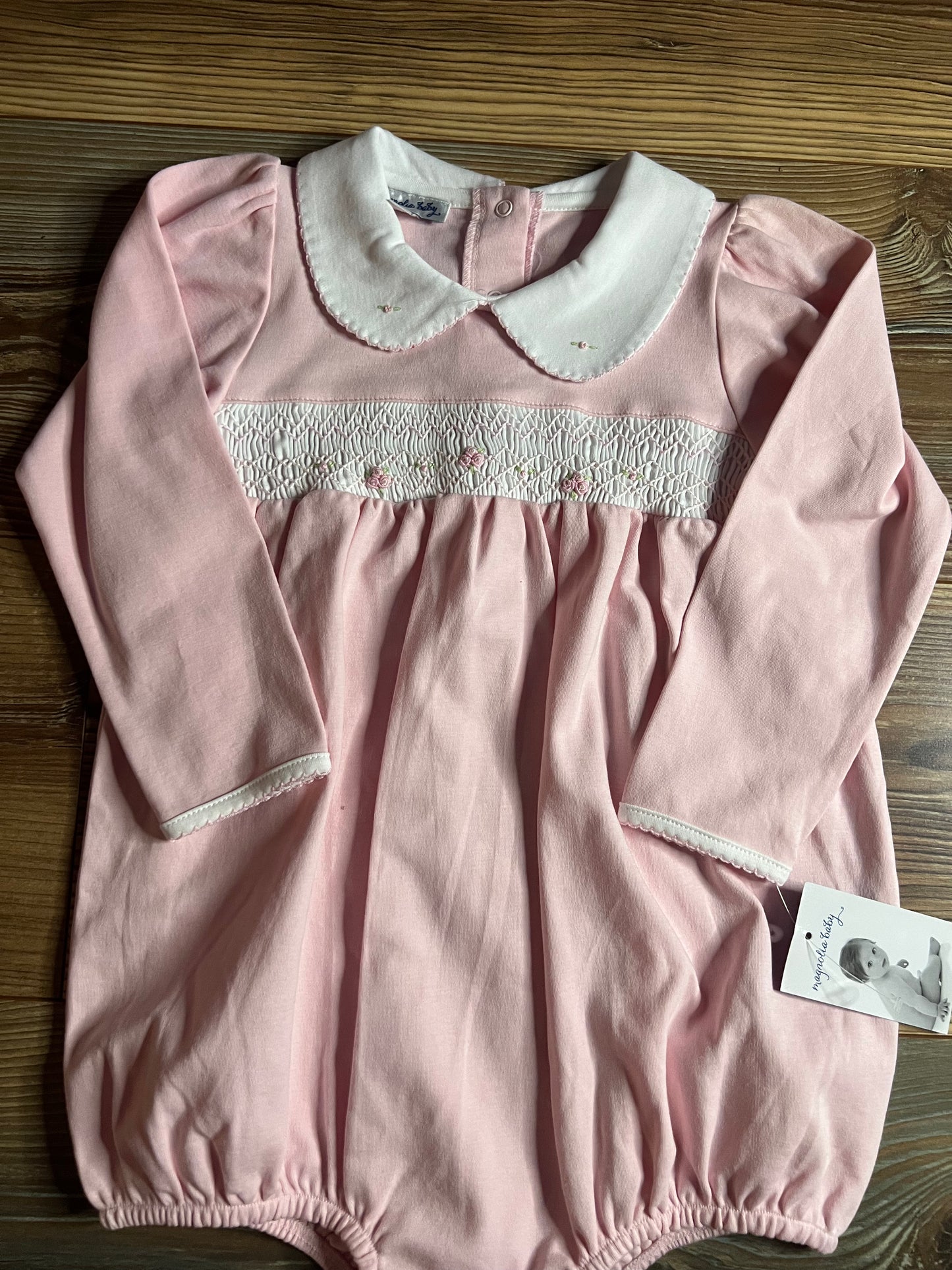 Smocked Rose Bubble Romper