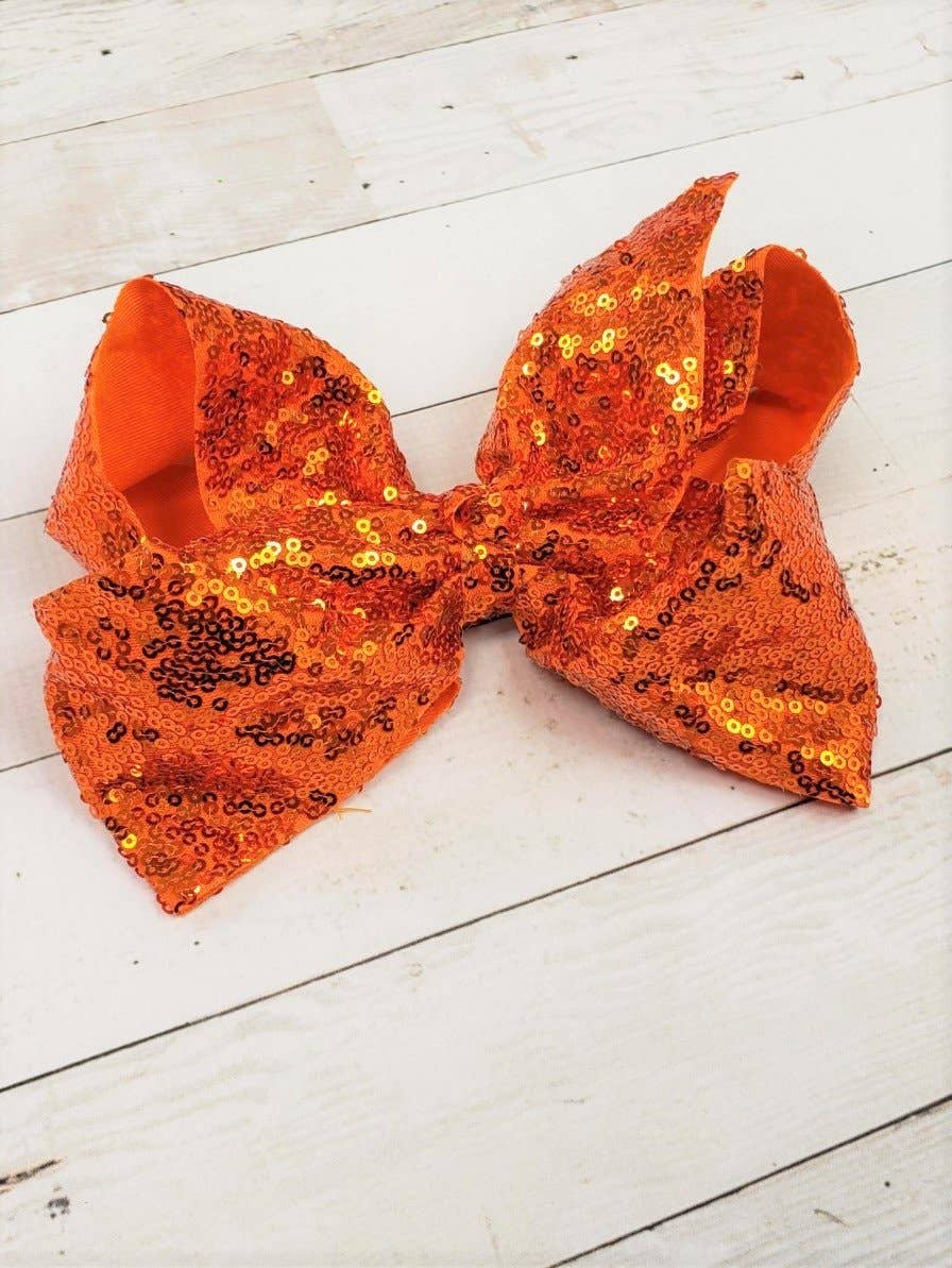 Sequin Texas Size Hair Bows: Red