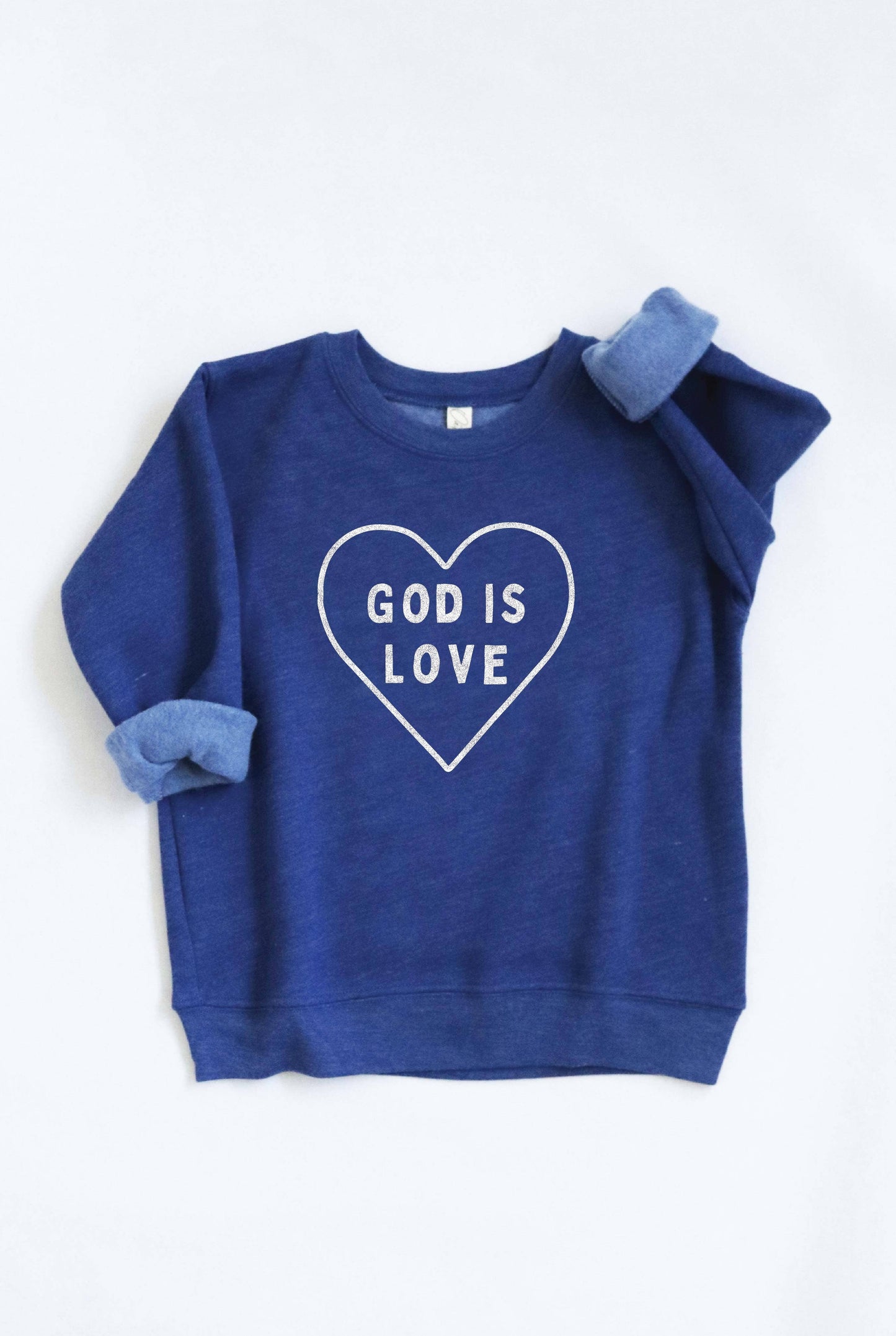 OAT COLLECTIVE - GOD IS LOVE Toddler Unisex Graphic Sweatshirt: HEATHER DUST / 2T