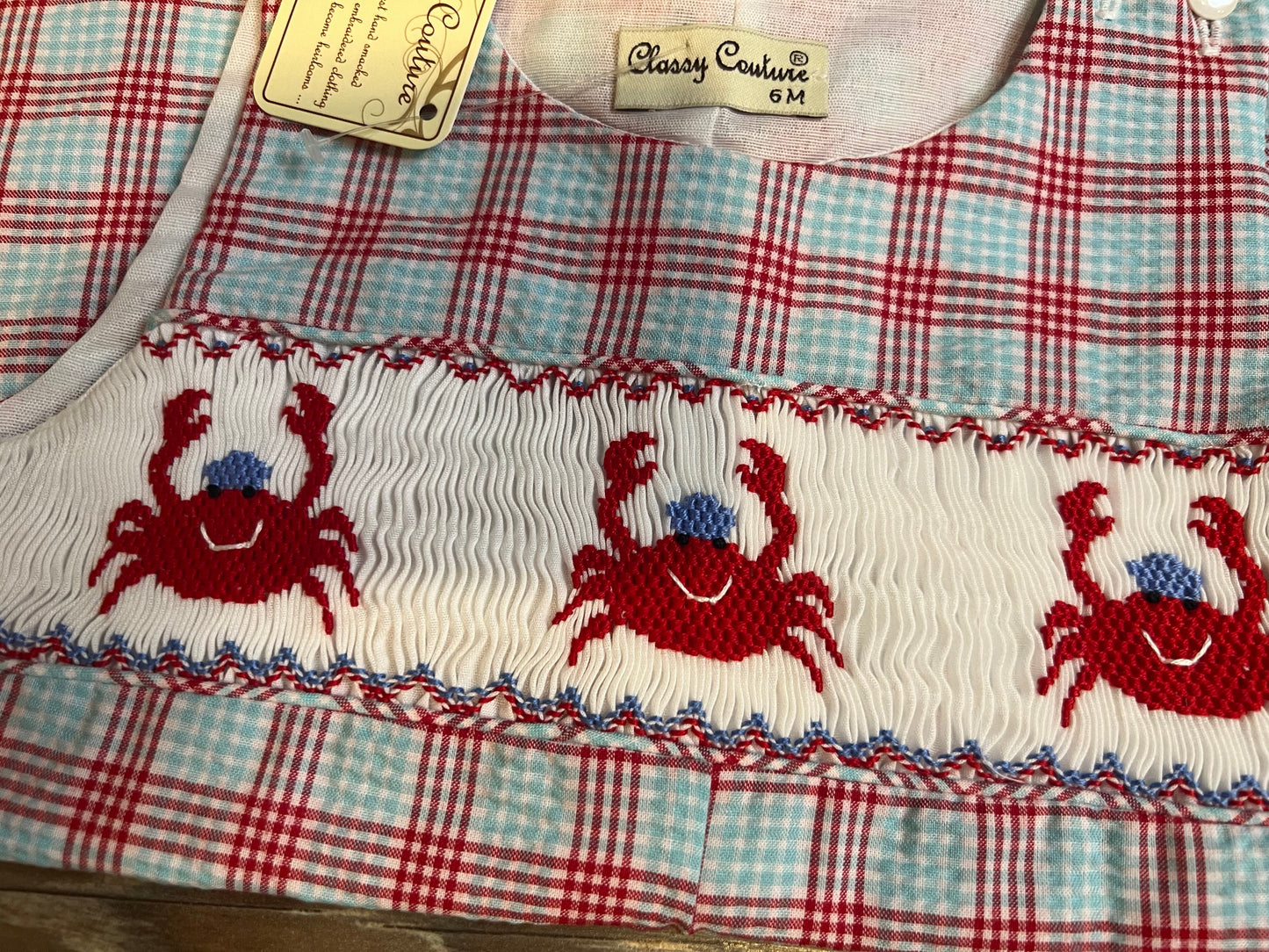 Classy Couture Smocked Crab Shortall