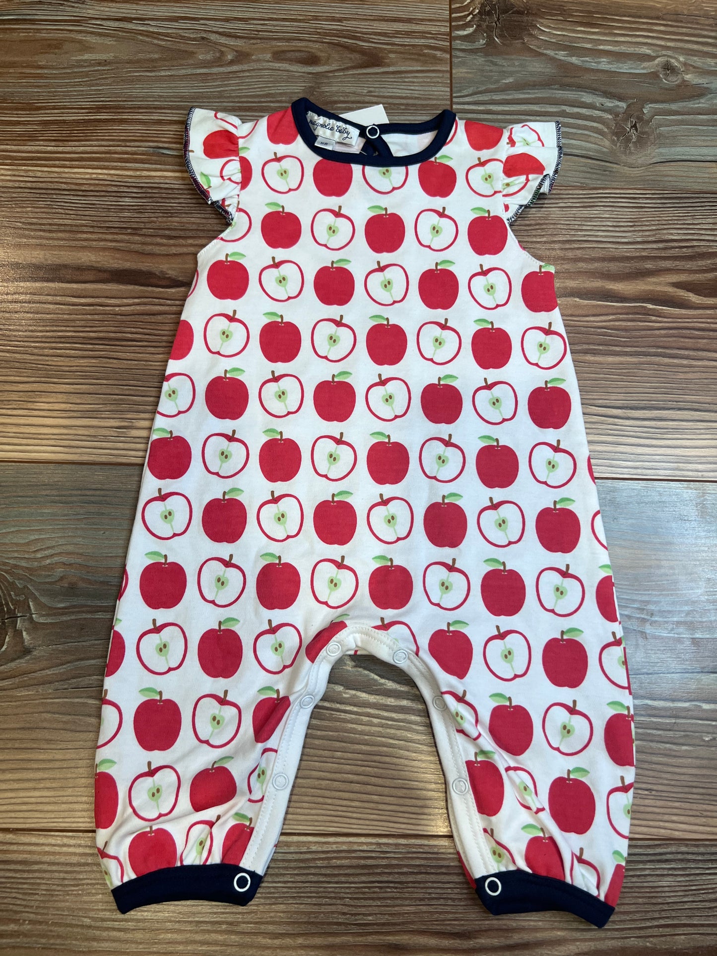 A is for Apple Printed Flutter Sleeve Playsuit