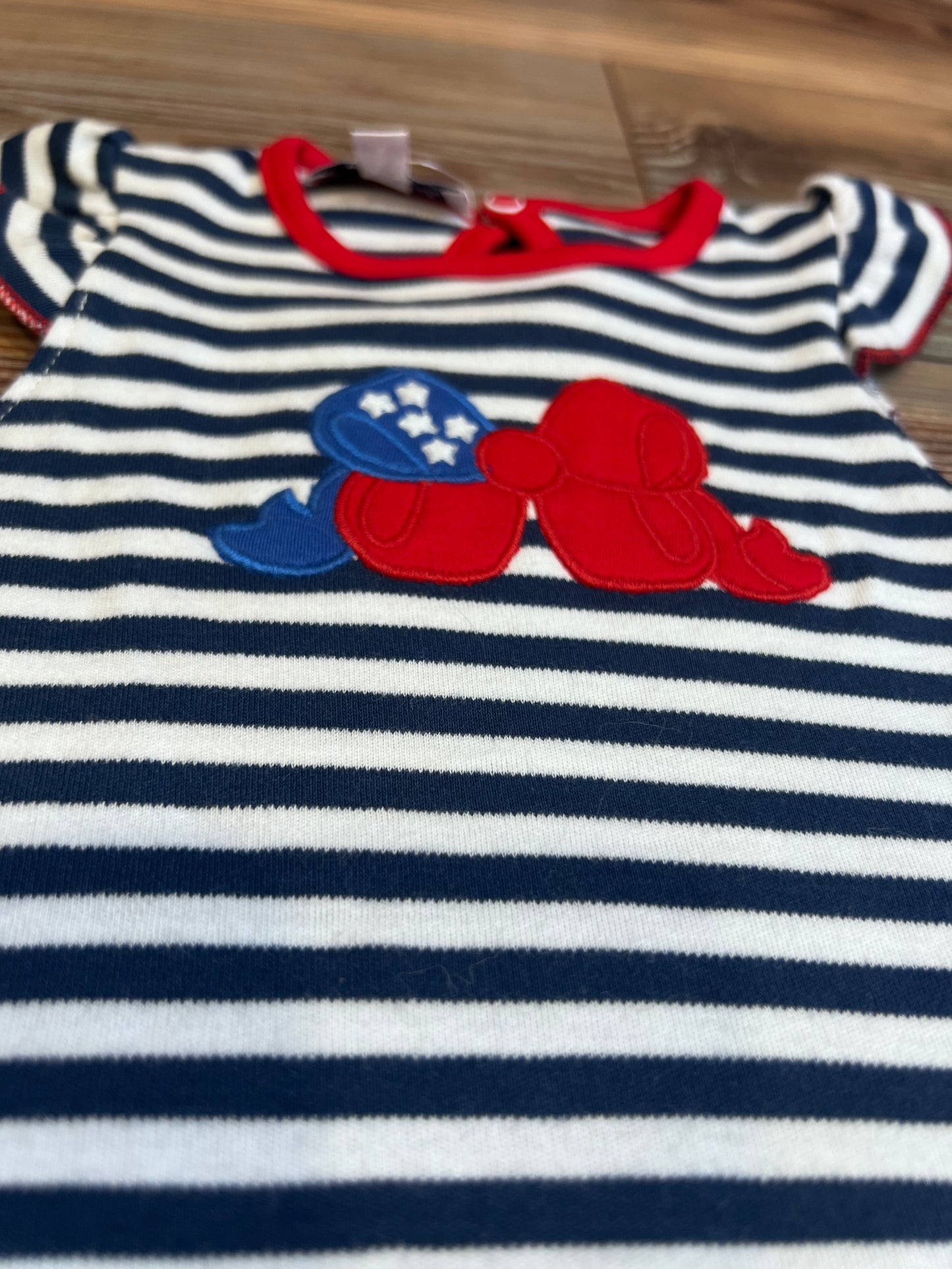 Stars, Stripes, and Bows Appliqué Flutter Playsuit