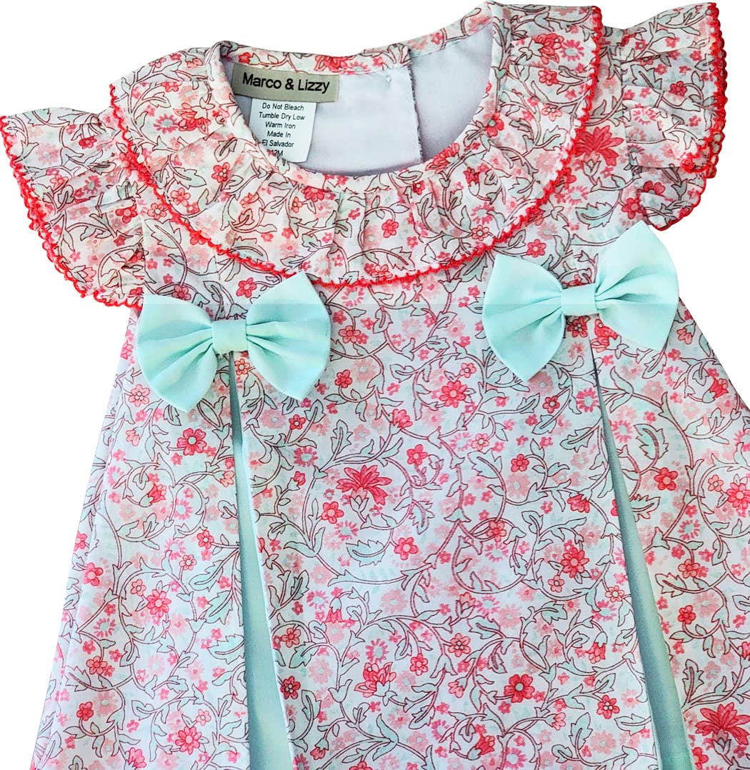 Peggy & Tom Floral and Mint Baby Girl's Diaper Set