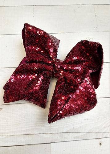 Sequin Texas Size Hair Bows: Red