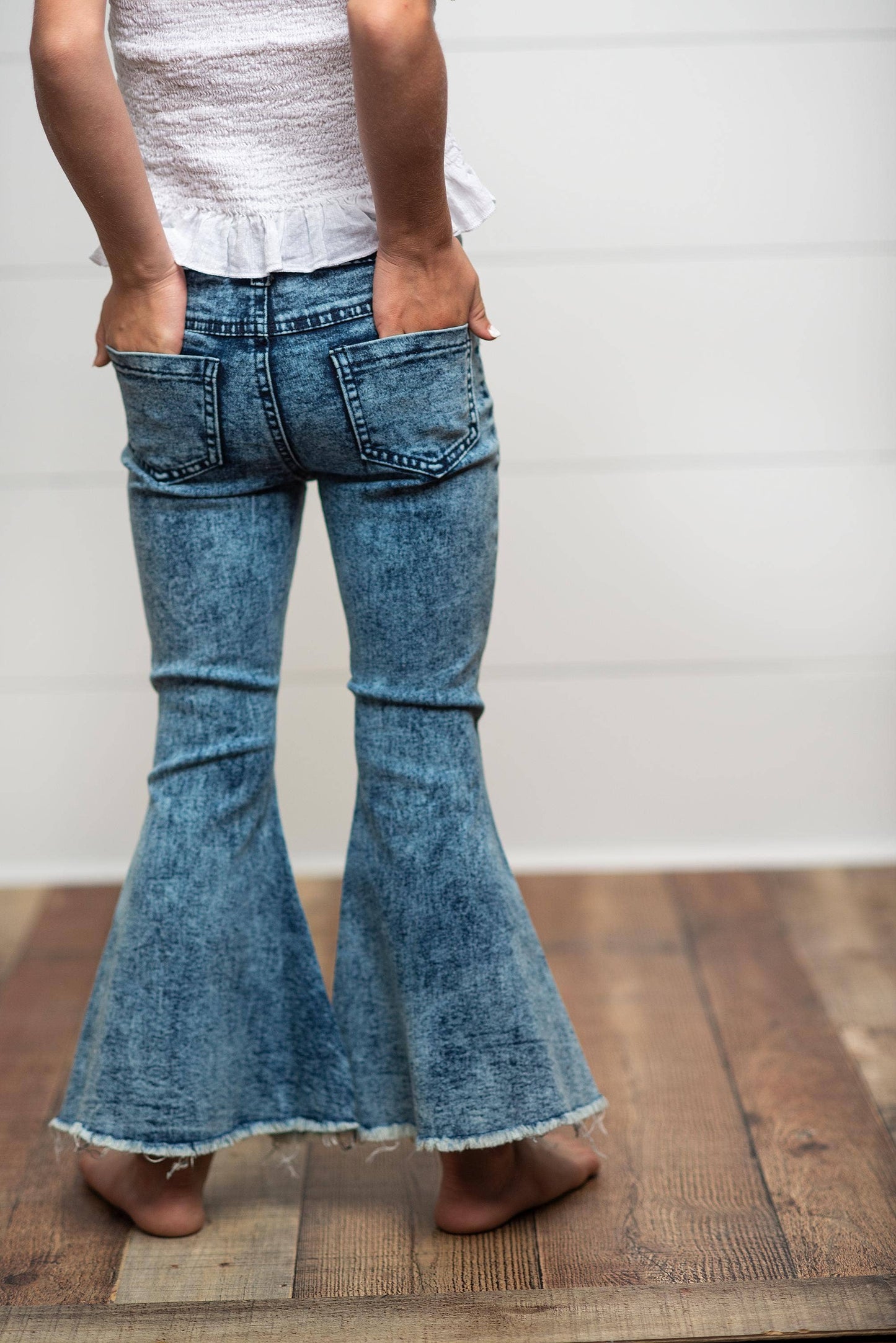 Kids Faded Flare Denim Jean Pant