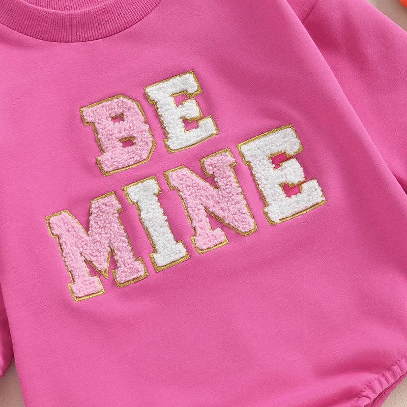 Sparkledots - Valentine's Day - Infant Onesie Romper - Be Mine (Chenille Letters): Pink / 6M