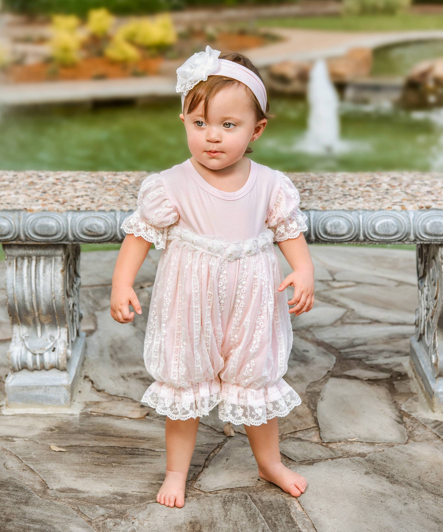 Precious Blush Bubble Baby Girl Romper