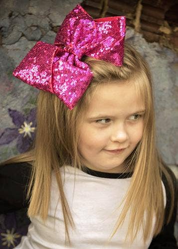 Sequin Texas Size Hair Bows: Red