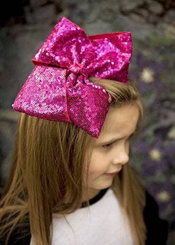 Sequin Texas Size Hair Bows: Red