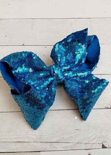 Sequin Texas Size Hair Bows: Red