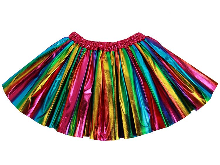 Sparkle Sisters by Couture Clips - Metallic Rainbow skirt: Pastel / 1-2 year