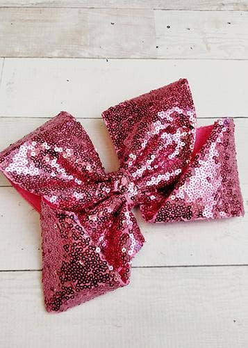 Sequin Texas Size Hair Bows: Red