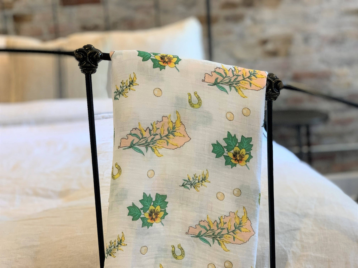 Kentucky Baby Swaddle Blanket (Floral)