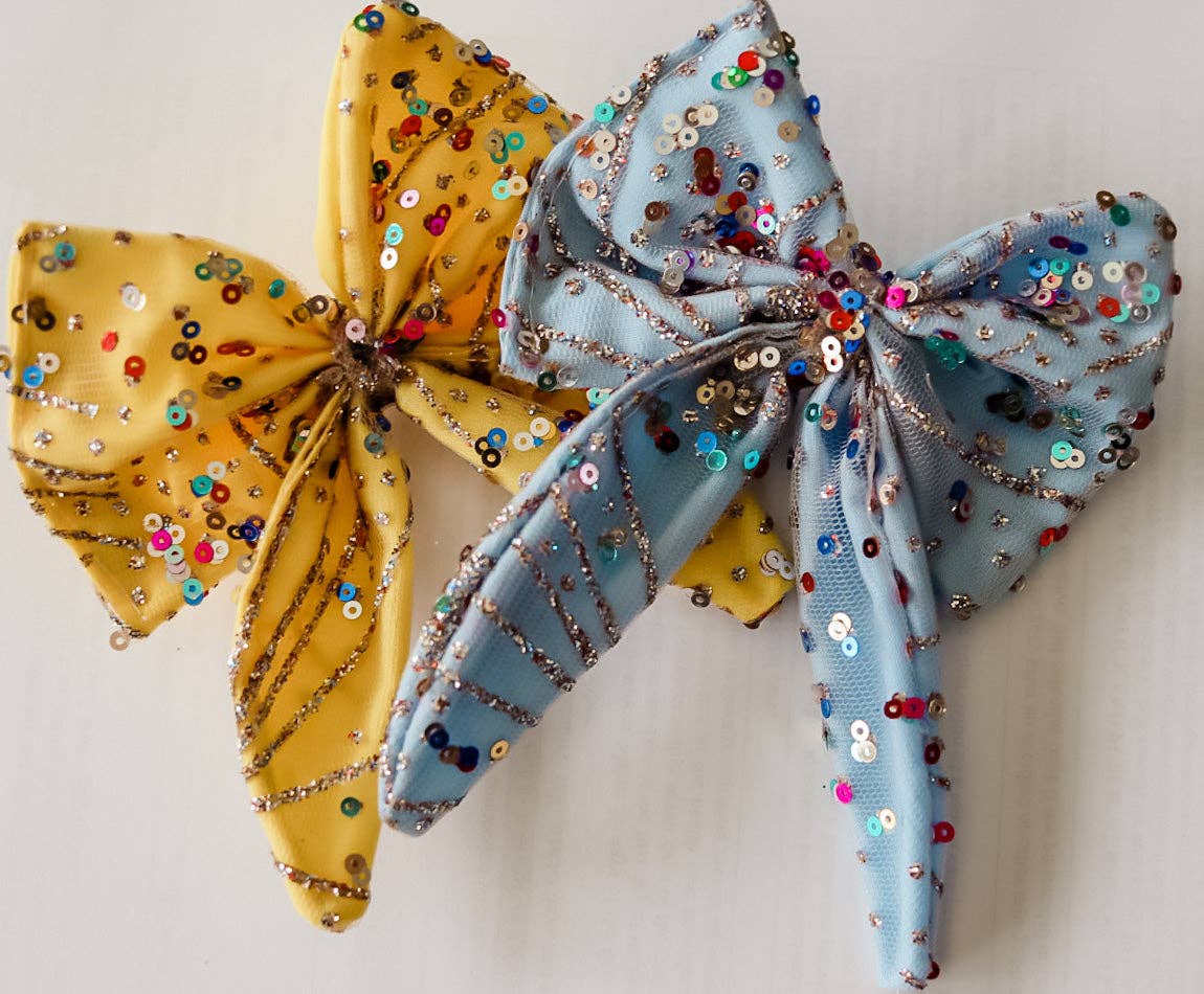 Baby Blue Sparkle Bow: Clip