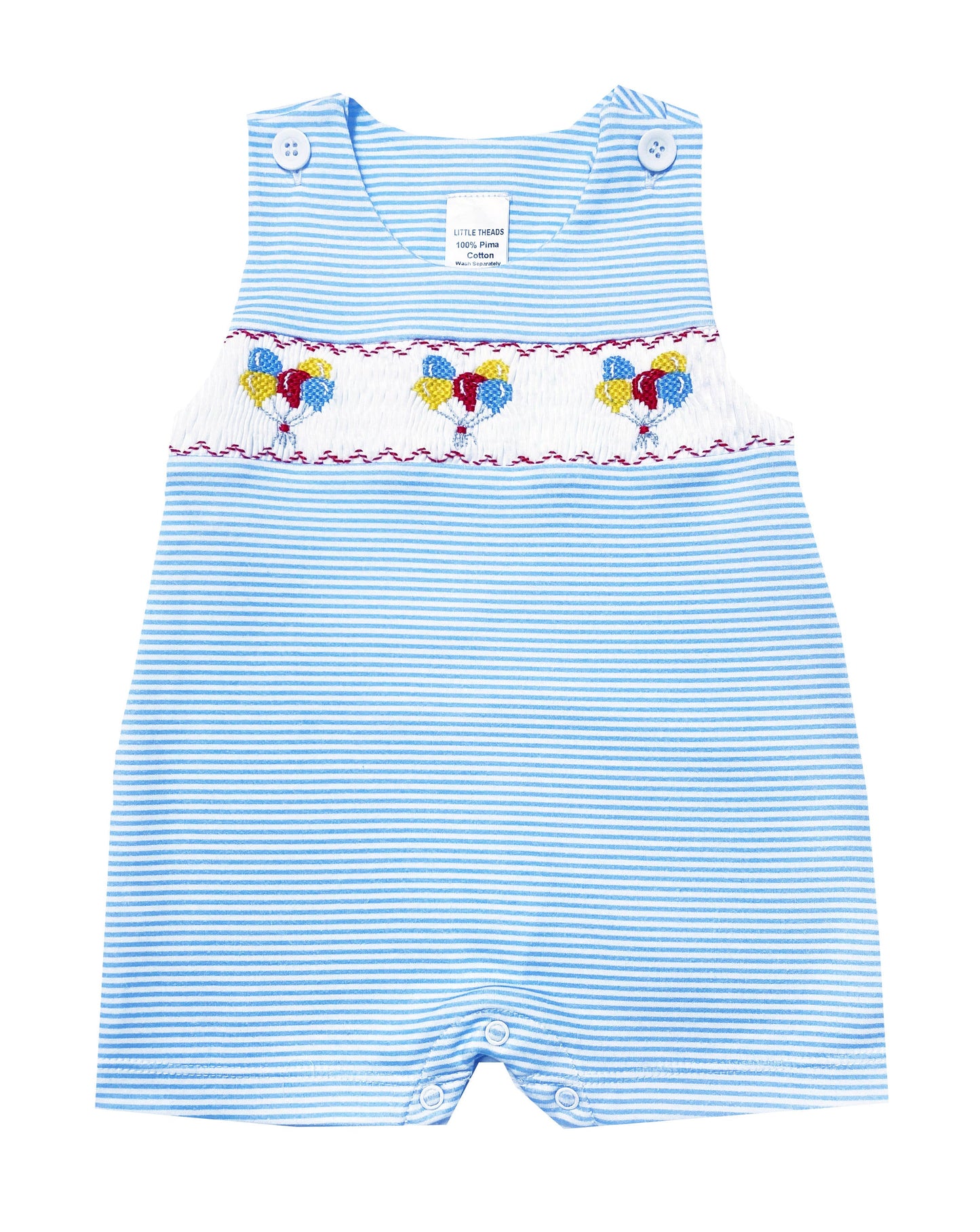 Birthday Pima Cotton Smocked Boy Overall