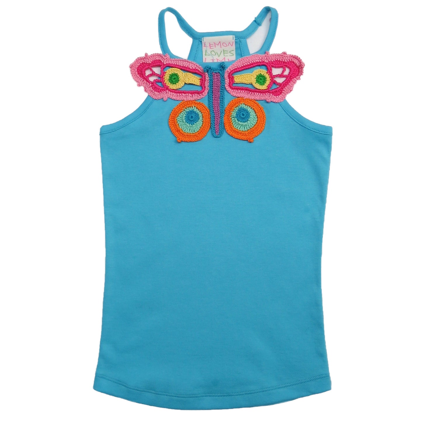 Lemon Loves Lime Boutique - GIRL-Crochet Butterfly Tank: 3YR