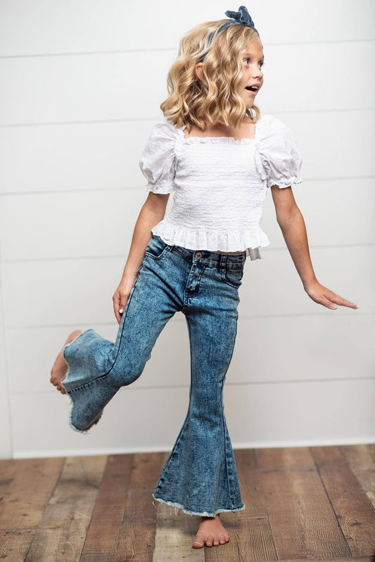 Kids Faded Flare Denim Jean Pant