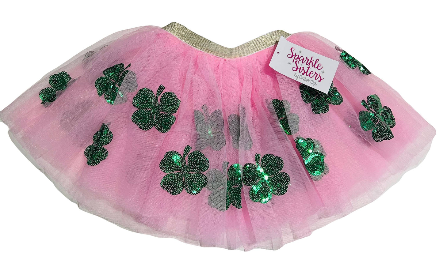 Sparkle Sisters by Couture Clips - Pink Shamrock Tutu: 2-6 year