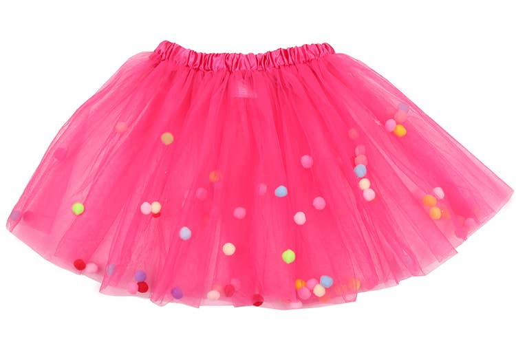 Sparkle Sisters by Couture Clips - Hot Pink Pom Pom Tutu: 2-6 year