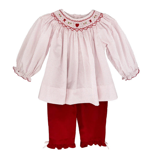 Heart Smocked Top & Pant Set