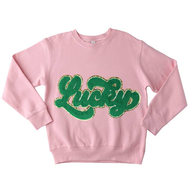 Sparkle Sisters by Couture Clips - Chenille Lucky Sweatshirt: Pink / 4