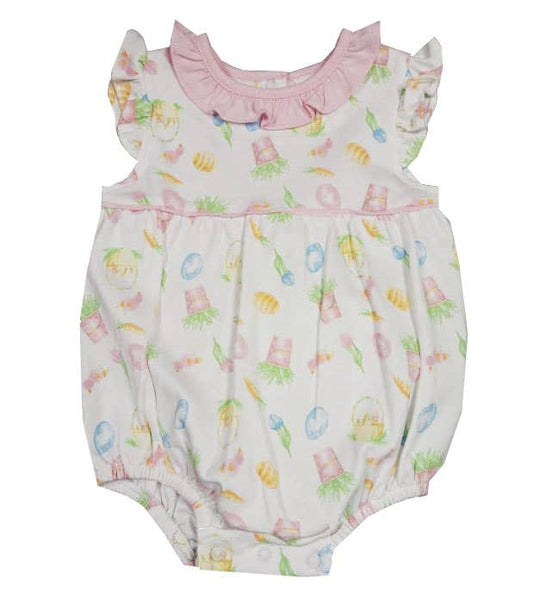 Easter Print Pima Cotton Baby Girl Romper