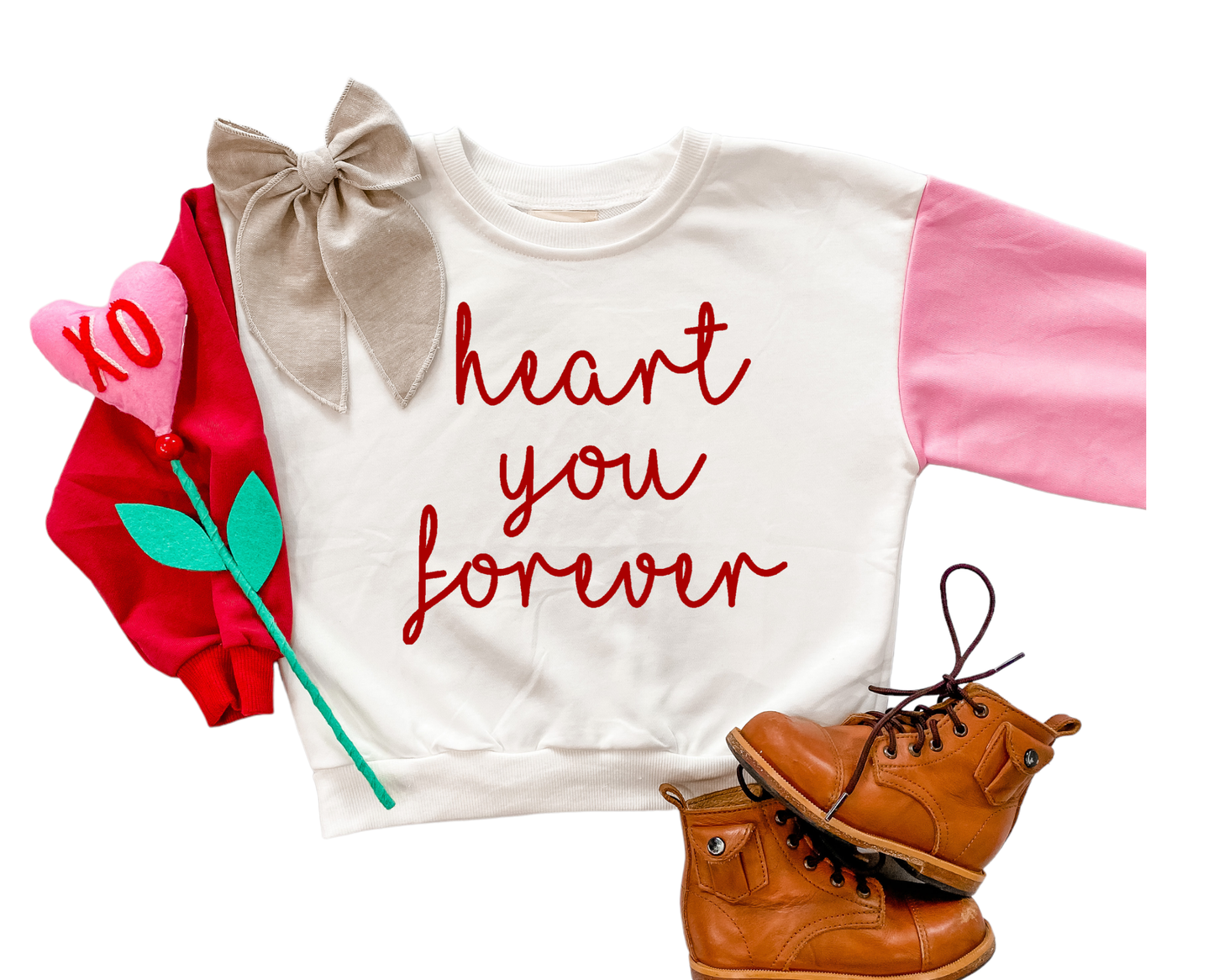 Heart You Forever Sweatshirt: Pink/ Red